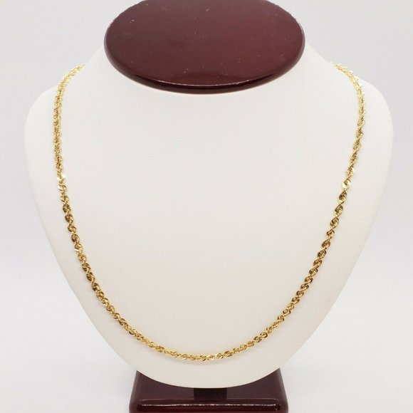 10K SOLID ROPE CHAIN 2.5MM 22"!! STAMPED!